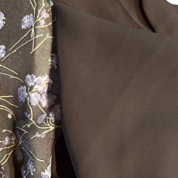 143 Story by Line Up Soft Floral Maxi Brown Lavender Front Slit Dress Size Large - Picture 9 of 16